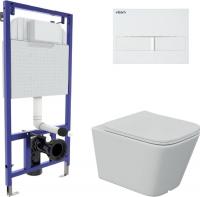 Унитаз подвесной Berges Wasserhaus Floe S Rimless + Visam Slim 525 EX-043244 (с сиденьем)