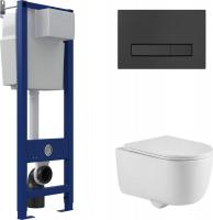 Унитаз подвесной Berges Wasserhaus Tornas Rimless + Atom 410 АТ-043329 (с кнопкой Atom Line Soft Tou