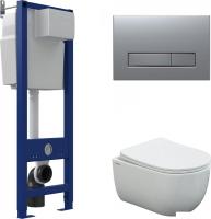 Унитаз подвесной Berges Wasserhaus Ventas Rimless + АТОМ 410 AT-043341 (с сиденьем)