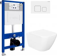 Унитаз подвесной Lauter Nuremberg 21811 + 21901001 (белый, с кнопкой смыва 219702F белый)