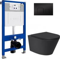 Унитаз подвесной Lauter Longer 2110822B + 21901001 (кнопка 219704F, черный)