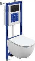Унитаз подвесной Cersanit Brasko Smart DPL EO Slim + Aqua 40 Smart M 69333 (с кнопкой Twins черный м