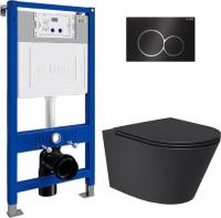 Унитаз подвесной Lauter Longer 2110822B + 21901001 (кнопка 219704E, черный)