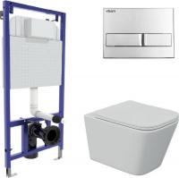 Унитаз подвесной Berges Wasserhaus Floe S Rimless + Visam Slim 525 EX-043242 (с сиденьем)