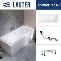 Ванна Lauter Belgravia 170x75 21110170 (с ножками и сифоном 21Y11021 матовый черный)