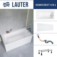 Ванна Lauter Seraphina 170x80 2112170R (с ножками, лицевым экраном и сифоном 21Y11020 хром)
