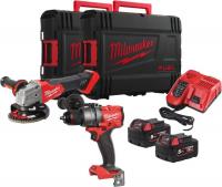 Milwaukee M18 FPP2E3-502X 4933492516 (шуруповерт, болгарка, 2 АКБ, кейс)