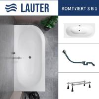 Ванна Lauter Bliss 160 L 21201061L (с ножками и сифоном 21Y32002 белый)