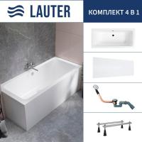 Ванна Lauter Olympia 170x75 21100075 (с ножками, лицевым экраном и сифоном 21Y11020 хром)