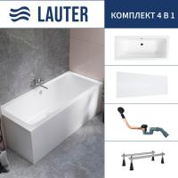 Ванна Lauter Olympia 170x75 21100075 (с ножками, лицевым экраном и сифоном 21Y11021 матовый черный)