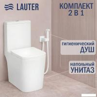 Унитаз напольный Lauter W09 S-TRAP 21900003 + гигиенический душ Rainix 21LT7713MW (вертикальный выпу