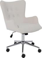 Офисное кресло AksHome Bella Chrome (Kiton 701 Antarctica/велюр/белый антарктида)