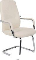 Стул с подлокотниками AksHome Vella (кремовая экокожа/хромированный металл)