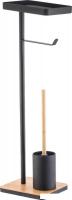 Держатель для туалетной бумаги и ершика FORA Bamboo Style FOR-ST-01BL (черный)