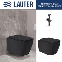 Унитаз подвесной Lauter Magdeburg с жест. сиденьем Soft Close 21103EC + Breez 21GN7072BM (черный мат