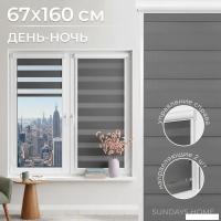 Шторы день-ночь Sundays Home UNI-2 LB 11-10 67х160 (серый, правая)