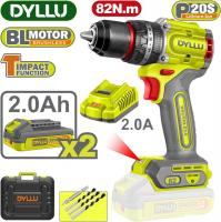 Ударная дрель-шуруповерт Dyllu DTCDP8285 (с 2-мя АКБ, кейс)