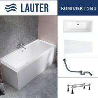 Ванна Lauter Olympia 170x75 21100075 (с ножками, лицевым экраном и сифоном 21Y32000 хром)