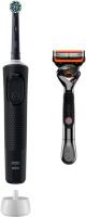 Электрическая зубная щетка Oral-B Vitality Pro D103.413.3 Cross Action Protect X Clean Black + бритв