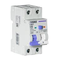 Дифференциальный автомат Dr.Ferz FMO-EM-1P+N 10A 30mA 10kA A C 2M 22100284FERZ