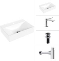 Умывальник Lauter 21887B + Allure 21C618С + сифон 21635CH + донный клапан 21190CH (хром)
