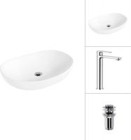 Умывальник Lauter 21502 + Moon 21СK81691C с донным клапаном 21190CH (хром)
