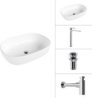Умывальник Lauter 21836 + Reef 21CK8678C + сифон 21635CH + дон.клапан 21190CH (хром)