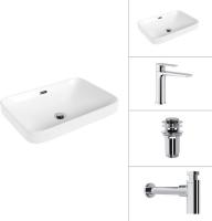 Умывальник Lauter 21441A + Reef 21CK678C + сифон 21635CH + донный клапан 21190CH (хром)