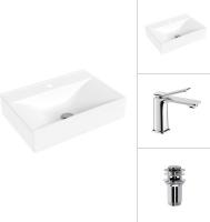 Умывальник Lauter 21887B + Allure 21C618С с донным клапаном 21190CH (хром)