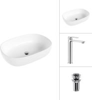 Умывальник Lauter 21836 + Moon 21СK81691C с донным клапаном 21190CH (хром)