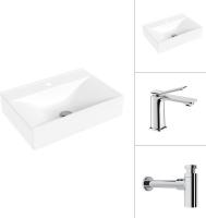 Умывальник Lauter 21887B + Allure 21C618С с сифоном 21635CH (хром)