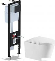 Унитаз подвесной Saniteco Tornado KW-9005WT + Ани Пласт WCP4133