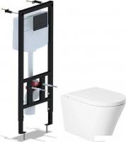 Унитаз подвесной Saniteco KW-9005W + Ани Пласт WCP1430