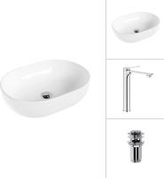 Умывальник Lauter 21836A + Rio 21AM12672 с донным клапаном 21190CH (хром)