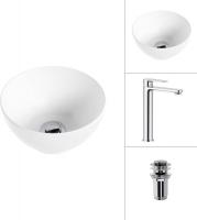 Умывальник Lauter 21601E + Moon 21СK81691C с донным клапаном 21190CH (хром)