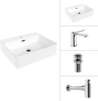 Умывальник Lauter 21478 + Allure 21C618С + сифон 21635CH + донный клапан 21190CH (хром)