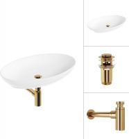 Умывальник Lauter 21571 + клапан 21190G + сифон 21635G (золото)