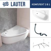 Ванна Lauter Valencia 140x95 2102140R (с каркасом и сифоном 21Y31010 хром)