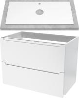 ЗОВ Тумба для ванной Дион 70 со столешницей D70LWP0M9003MKV5-T695C2 (белый матовый)