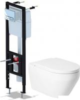 Унитаз подвесной Saniteco KW-9009W + Ани Пласт WCP4141