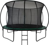 Батут GoUP Luxury 12FT (с сеткой и лестницей, темно-зеленый)