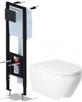 Унитаз подвесной Saniteco KW-9009W + Ани Пласт WCP4133