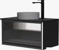 EQUIL Тумба под умывальник Stoune 80.1Y (дуб черный, подвесная)
