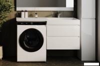Symbolite Тумба с умывальником Даллас 130 Люкс Plus + Даллас 130x48.2 (подвесная, правый, белый)
