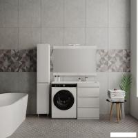 Symbolite Тумба с умывальником Даллас 110 Люкс Plus 3 ящика + Даллас 110x48 (правый, белый)
