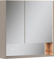 EQUIL Шкаф с зеркалом для ванной Gleam 80.2D (амарок/дуб вотан)
