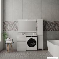 Symbolite Тумба с умывальником Даллас 110 Люкс Plus 3 ящика + Даллас 110x48 (левый, белый)