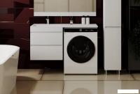 Symbolite Тумба с умывальником Даллас 120 Люкс Plus + Estetus Даллас 120x48 (подвесная, левый, белый