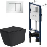 Унитаз подвесной Lauter Magdeburg 21103EC + I012709 + PrimeFit S I090201 (черный матовый с кнопкой с