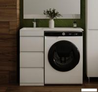 Symbolite Тумба с умывальником Даллас 100 Люкс Plus 3 ящика + Estetus Даллас 100x48 (левый, белый)